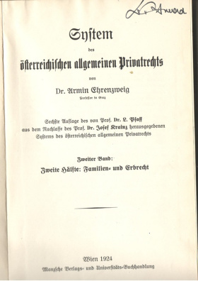 System des osterreichischen allgemeinen Privatrechts